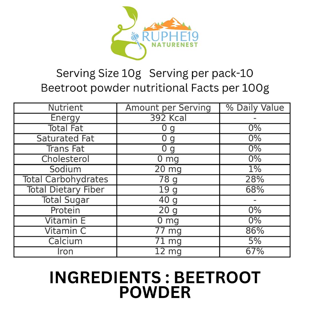 Beetroot Powder – Natural Nitrate Booster for Energy & Glow