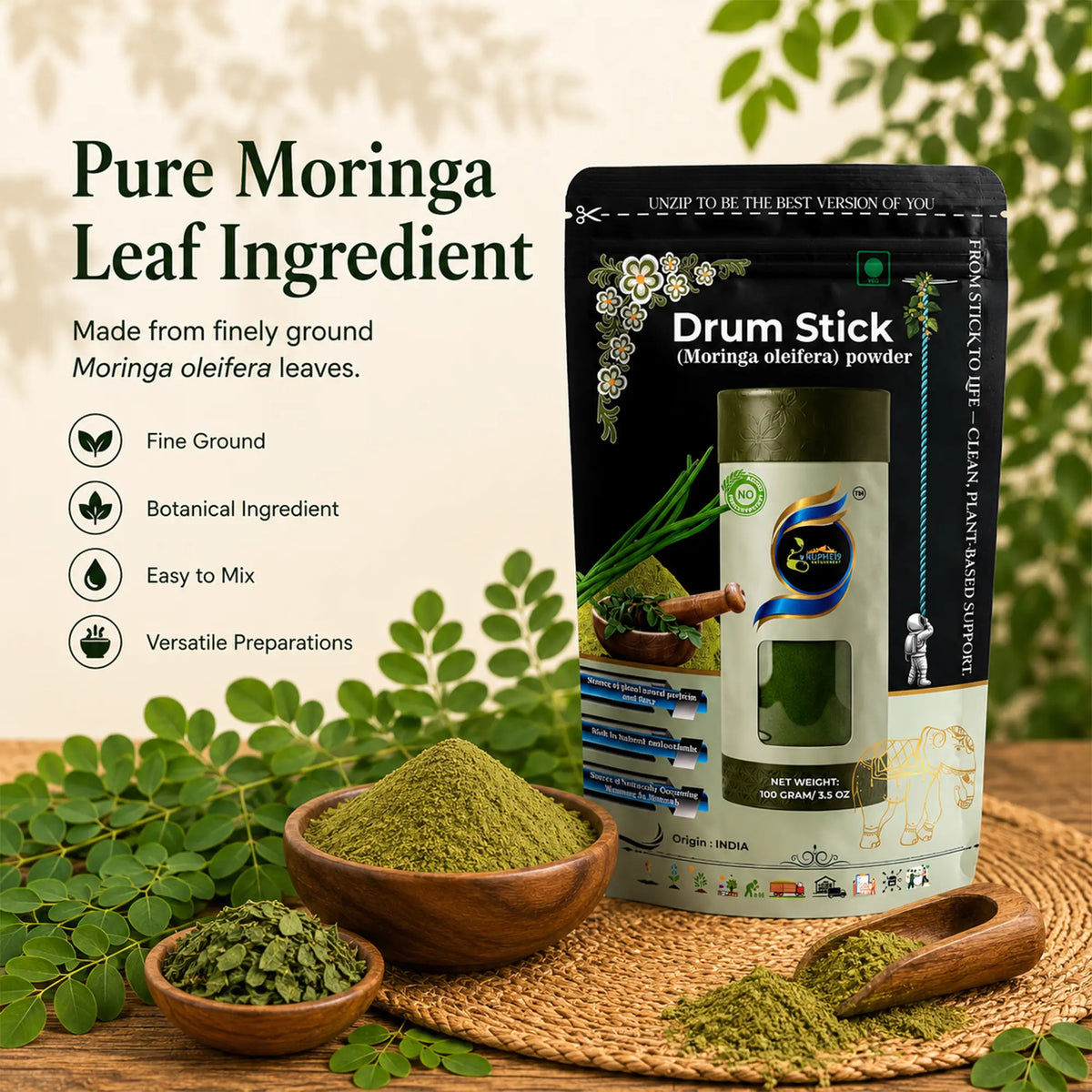 Drumstick (Moringa Pod) Powder by Ruphe19 Naturenest, photo 4