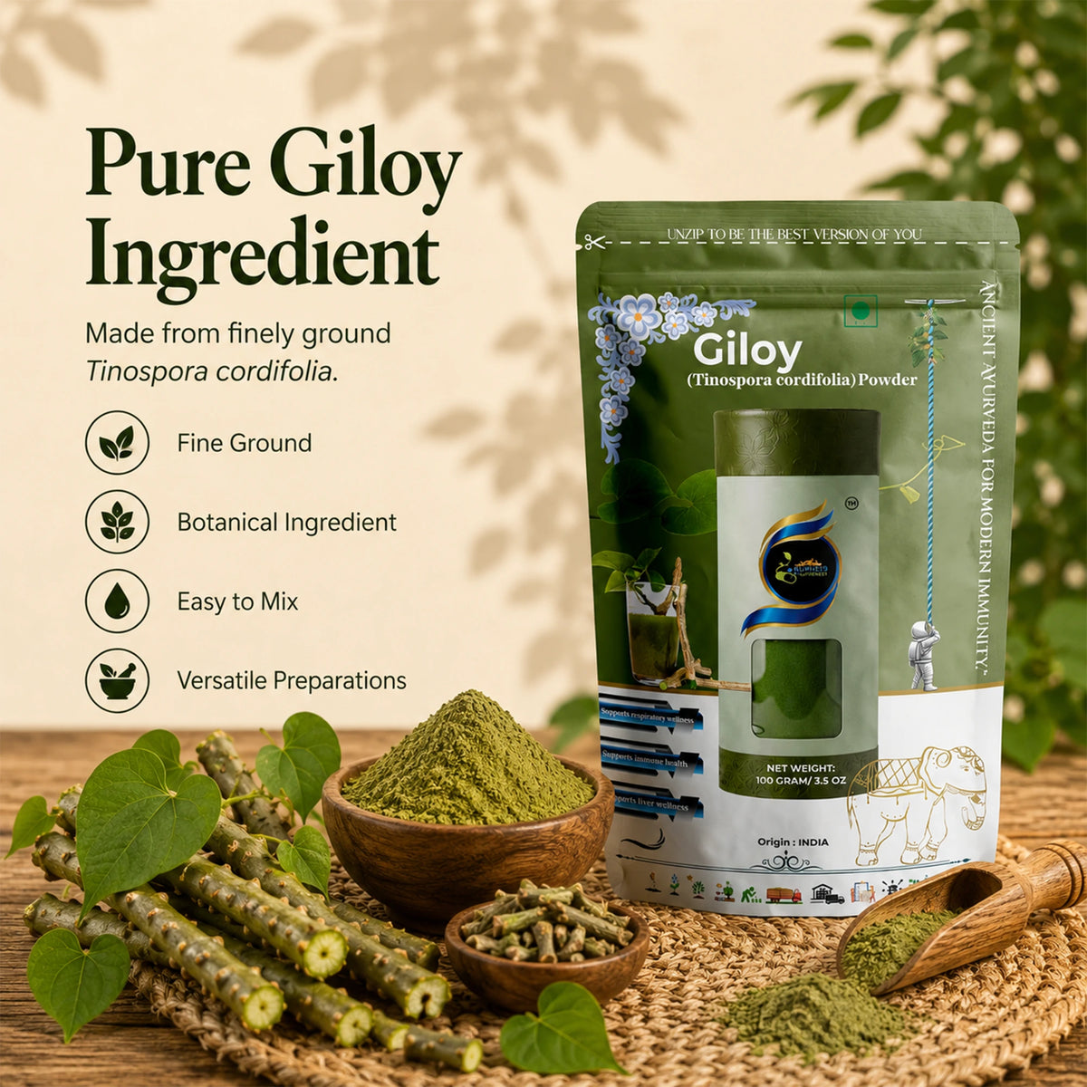 Giloy (Guduchi) Powder by Ruphe19 Naturenest, photo 4